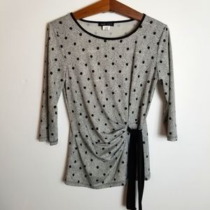 Mandy Evans Chevron Polka Dot Draped Side Tie Top